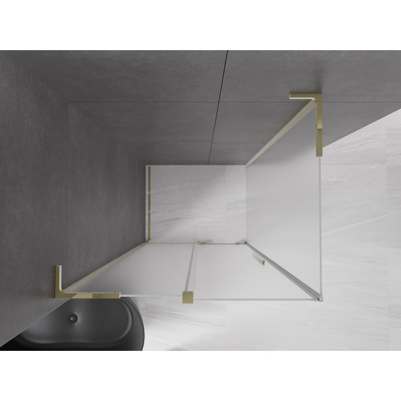 Mexen Velar L cabine de douche coulissante 90 x 85 cm, givre, or - 871-090-085-33-50
