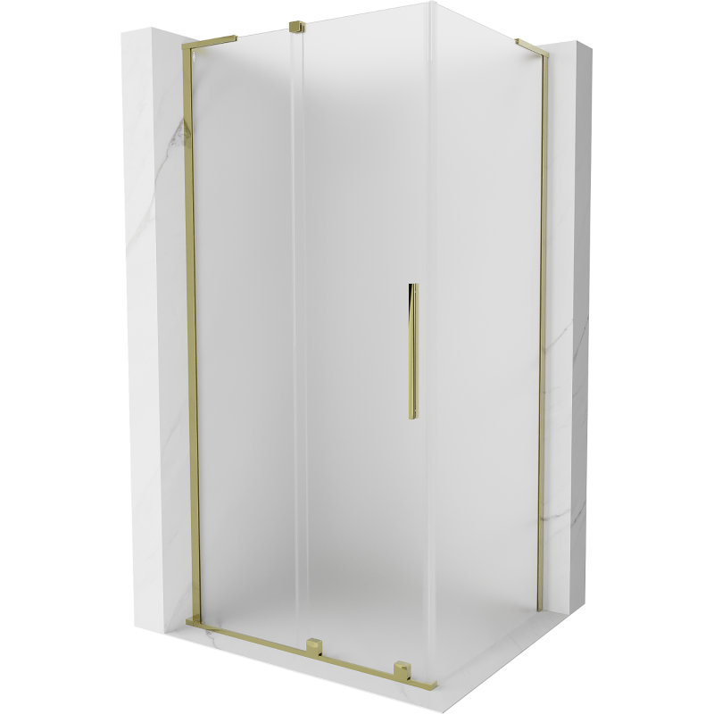 Mexen Velar L cabine de douche coulissante 110 x 120 cm, givrée, dorée - 871-110-120-33-50