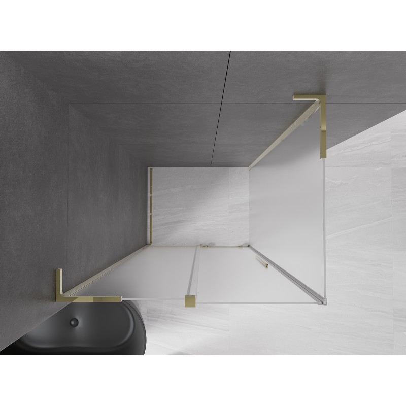 Mexen Velar L cabine de douche coulissante 120 x 90 cm, givrée, dorée - 871-120-090-33-50