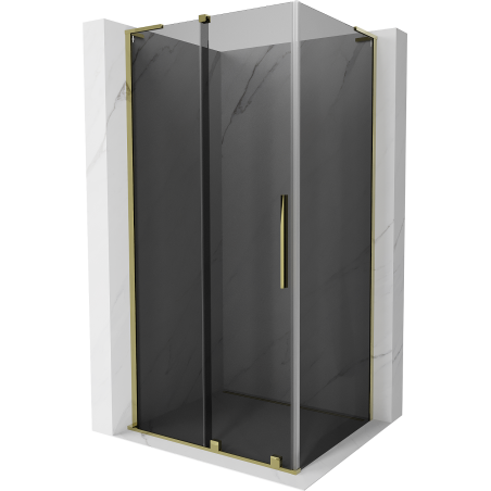 Mexen Velar L cabine de douche coulissante 100 x 90 cm, graphite, or - 871-100-090-43-50
