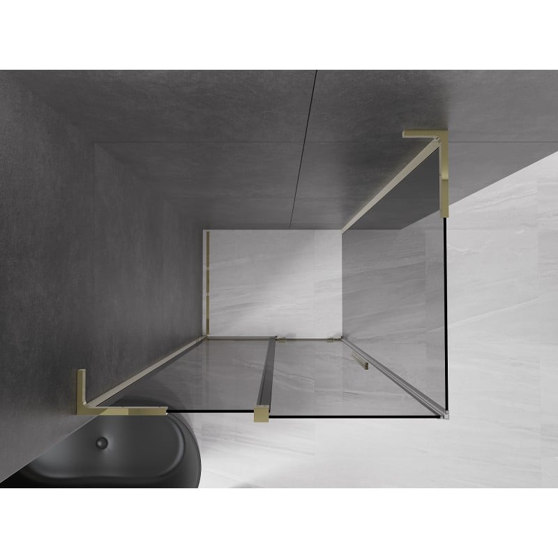 Mexen Velar L cabine de douche coulissante 90 x 85 cm, graphite, or - 871-090-085-43-50