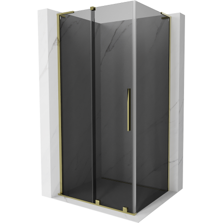 Mexen Velar L cabine de douche coulissante 120 x 90 cm, graphite, or - 871-120-090-43-50