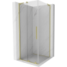 Cabine de douche coulissante Mexen Velar L 100 x 100 cm, transparent, or brossé - 871-100-100-03-55