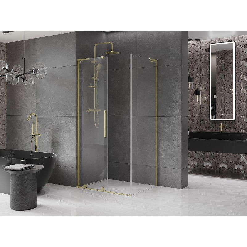 Mexen Velar L cabine de douche coulissante 100 x 85 cm, transparent, doré brossé - 871-100-085-03-55