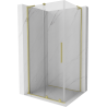 Mexen Velar L cabine de douche coulissante 100 x 120 cm, transparent, or brossé - 871-100-120-03-55