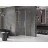 Mexen Velar L cabine de douche coulissante 110 x 120 cm, transparent, or brossé - 871-110-120-03-55