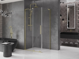 Mexen Velar L cabine de douche coulissante 120 x 70 cm, transparente, or brossé - 871-120-070-03-55