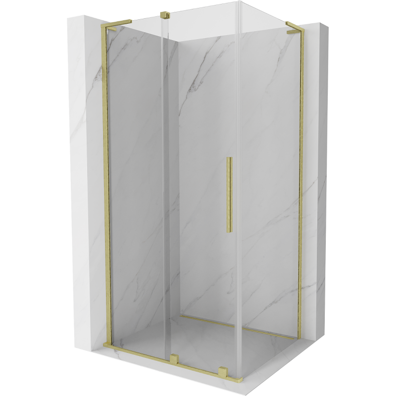Mexen Velar L cabine de douche coulissante 120 x 85 cm, transparent, or brossé - 871-120-085-03-55