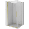 Mexen Velar L cabine de douche coulissante 110 x 120 cm, transparent, or brossé - 871-110-120-03-55
