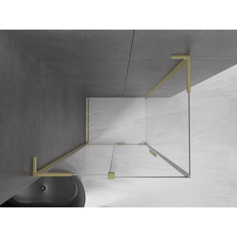 Mexen Velar L cabine de douche coulissante 120 x 85 cm, transparent, or brossé - 871-120-085-03-55
