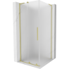 Mexen Velar L cabine de douche coulissante 100 x 100 cm, givrée, or brossé - 871-100-100-33-55