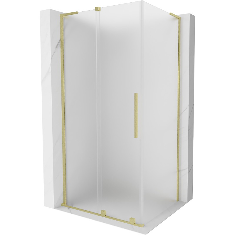 Mexen Velar L cabine de douche coulissante 100 x 120 cm, givrée, dorée brossée - 871-100-120-33-55