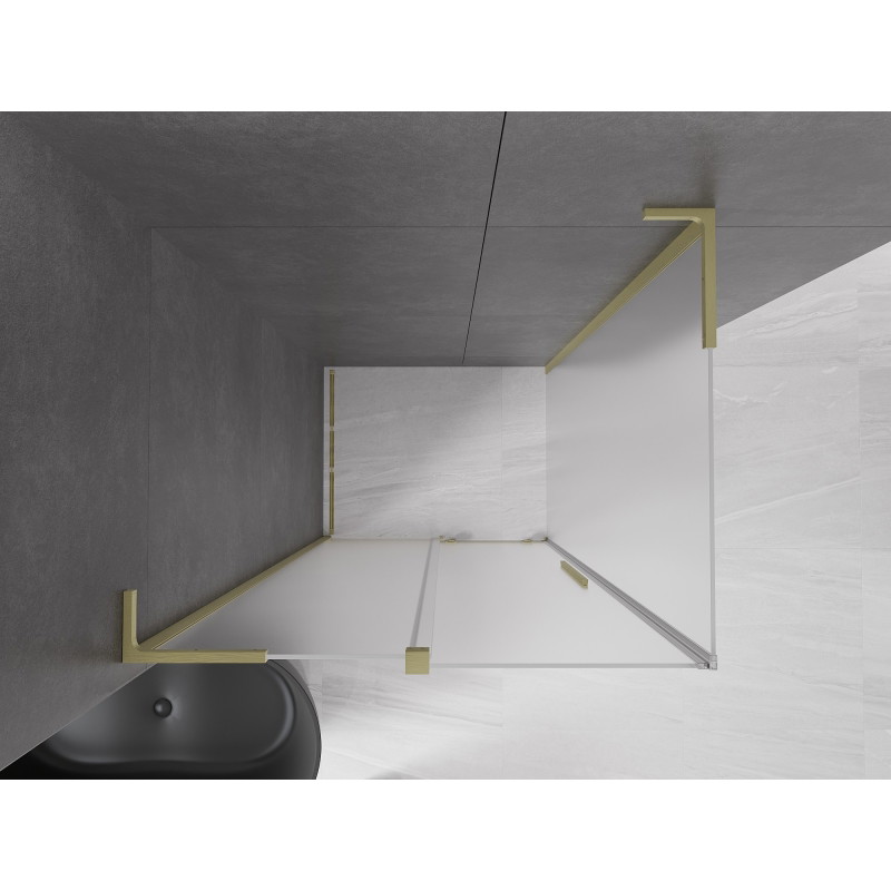 Mexen Velar L cabine de douche coulissante 100 x 120 cm, givrée, dorée brossée - 871-100-120-33-55