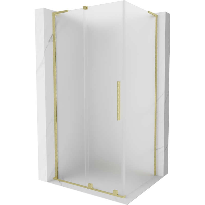 Cabine de douche coulissante Mexen Velar L 110 x 120 cm, givrée, or brossé - 871-110-120-33-55