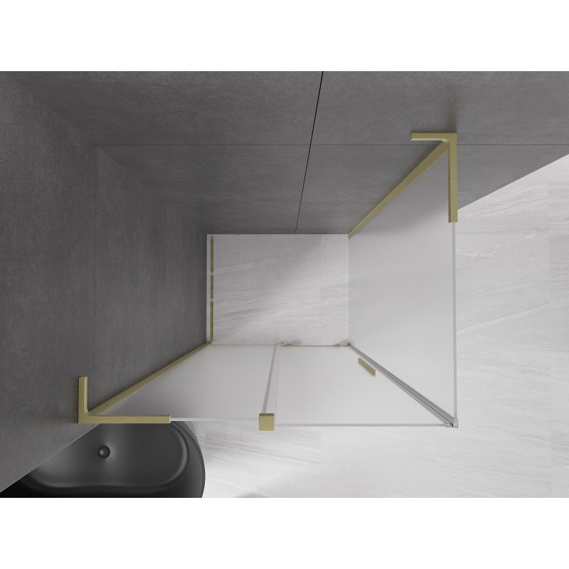 Mexen Velar L cabine de douche coulissante 120 x 100 cm, givré, or brossé - 871-120-100-33-55