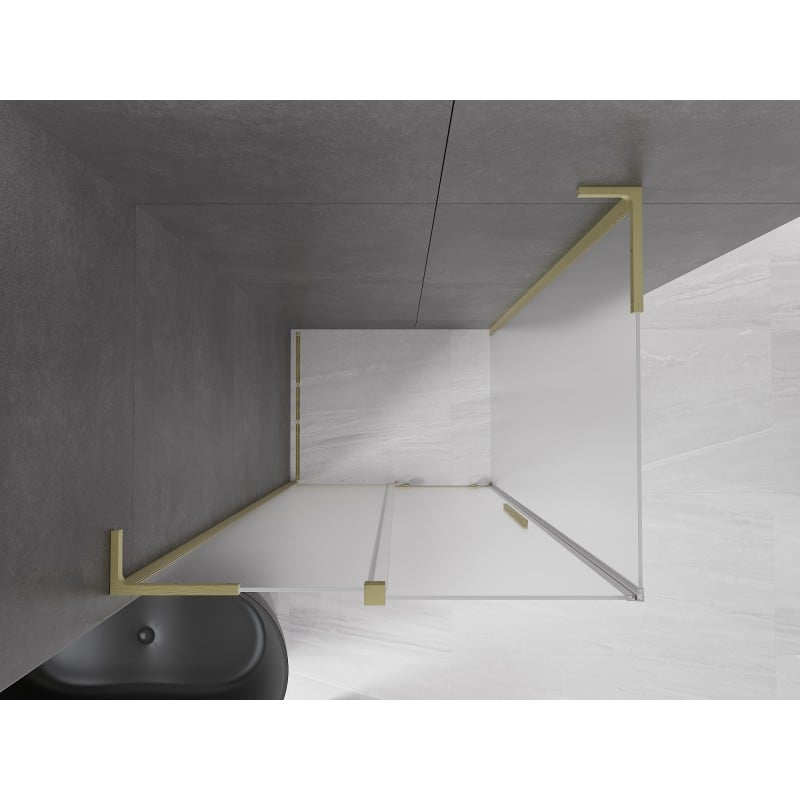 Mexen Velar L cabine de douche coulissante 120 x 110 cm, givrée, or brossé - 871-120-110-33-55