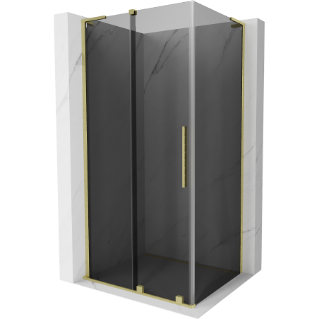 Cabine de douche coulissante Mexen Velar L 100 x 90 cm, graphite, or brossé - 871-100-090-43-55