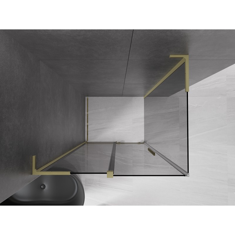 Mexen Velar L cabine de douche coulissante 100 x 85 cm, graphite, or brossé - 871-100-085-43-55