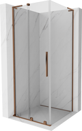Cabine de douche coulissante Mexen Velar L 90 x 90 cm, transparent, or rose - 871-090-090-03-60