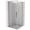 Cabine de douche coulissante Mexen Velar L 100 x 100 cm, transparent, or rose - 871-100-100-03-60