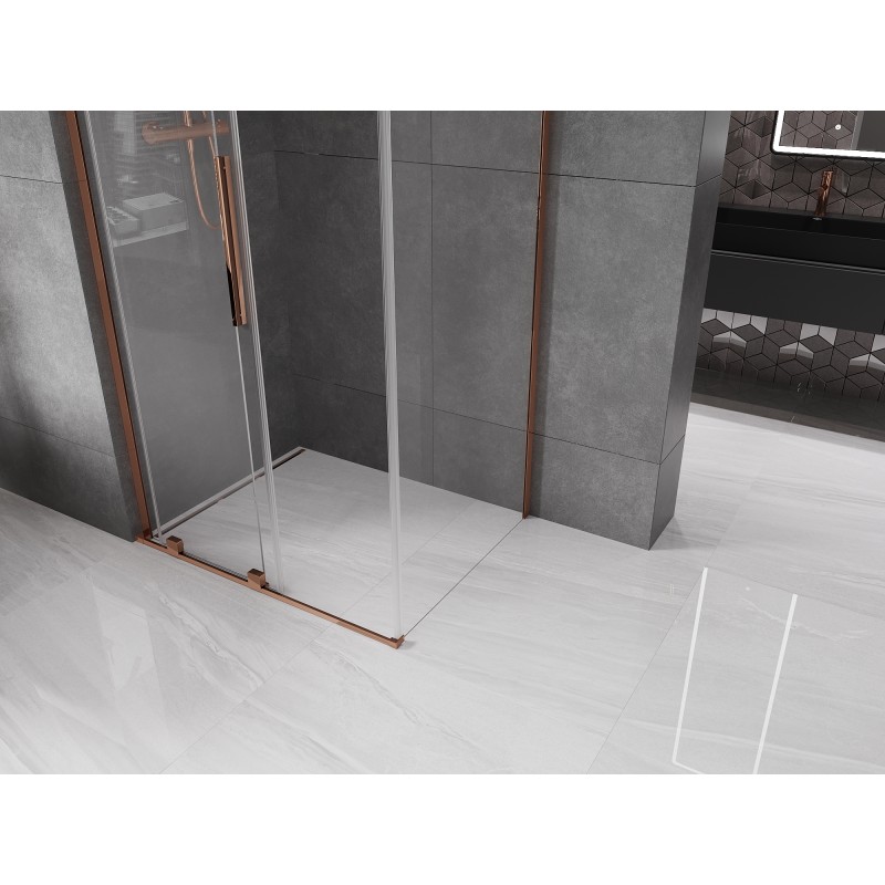 Mexen Velar L cabine de douche coulissante 100 x 75 cm, transparent, or rose - 871-100-075-03-60