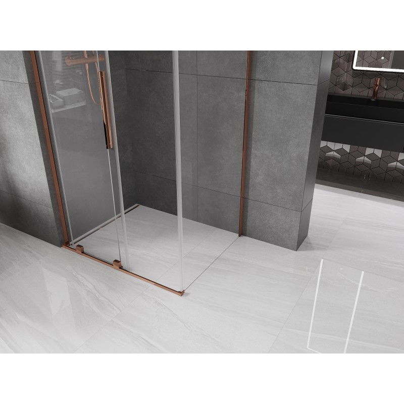 Mexen Velar L cabine de douche coulissante 100 x 80 cm, transparent, or rose - 871-100-080-03-60