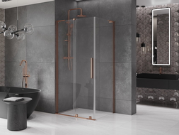 Mexen Velar L cabine de douche coulissante 100 x 85 cm, transparent, or rose - 871-100-085-03-60