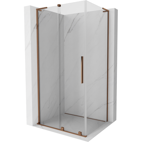 Cabine de douche coulissante Mexen Velar L 100 x 90 cm, transparent, or rose - 871-100-090-03-60