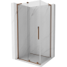 Cabine de douche coulissante Mexen Velar L 100 x 90 cm, transparent, or rose - 871-100-090-03-60