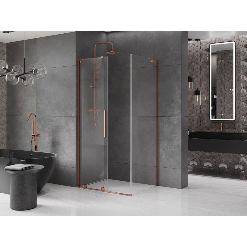 Mexen Velar L cabine de douche coulissante 120 x 75 cm, transparent, or rose - 871-120-075-03-60
