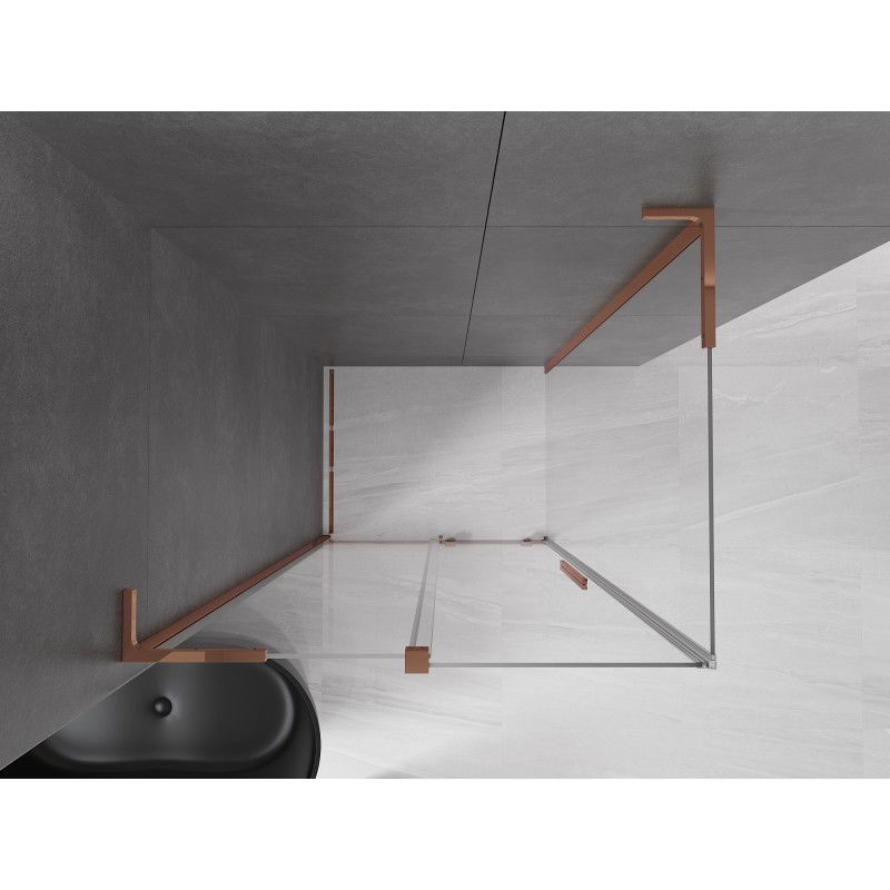 Mexen Velar L cabine de douche coulissante 120 x 75 cm, transparent, or rose - 871-120-075-03-60