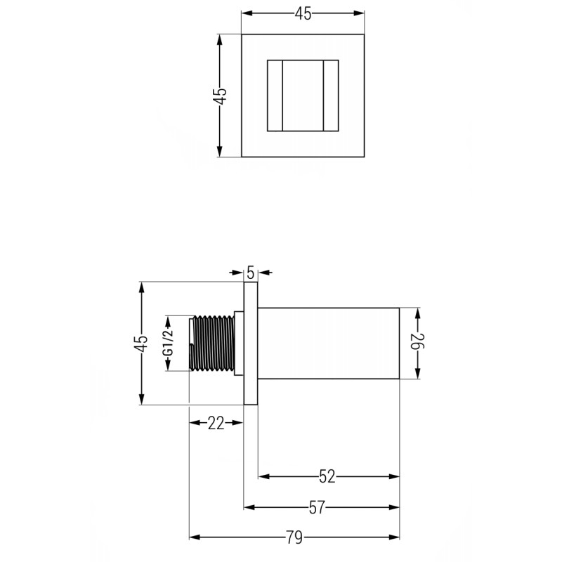 Mexen Cube support de douche, gris canon brossé - 79350-66