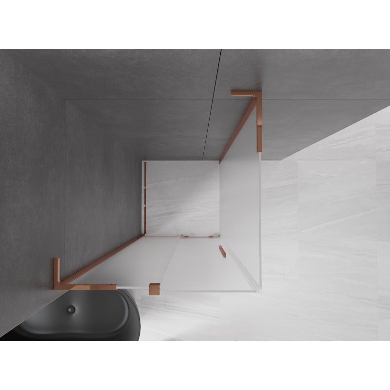Mexen Velar L cabine de douche coulissante 90 x 90 cm, givré, or rose - 871-090-090-33-60