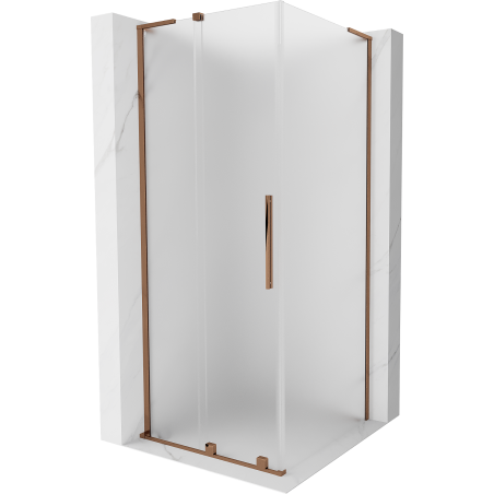 Cabine de douche coulissante Mexen Velar L 110 x 110 cm, givré, or rose - 871-110-110-33-60