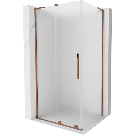 Cabine de douche Mexen Velar L coulissante 100 x 80 cm, givrée, or rose - 871-100-080-33-60