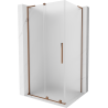 Cabine de douche Mexen Velar L coulissante 100 x 80 cm, givrée, or rose - 871-100-080-33-60
