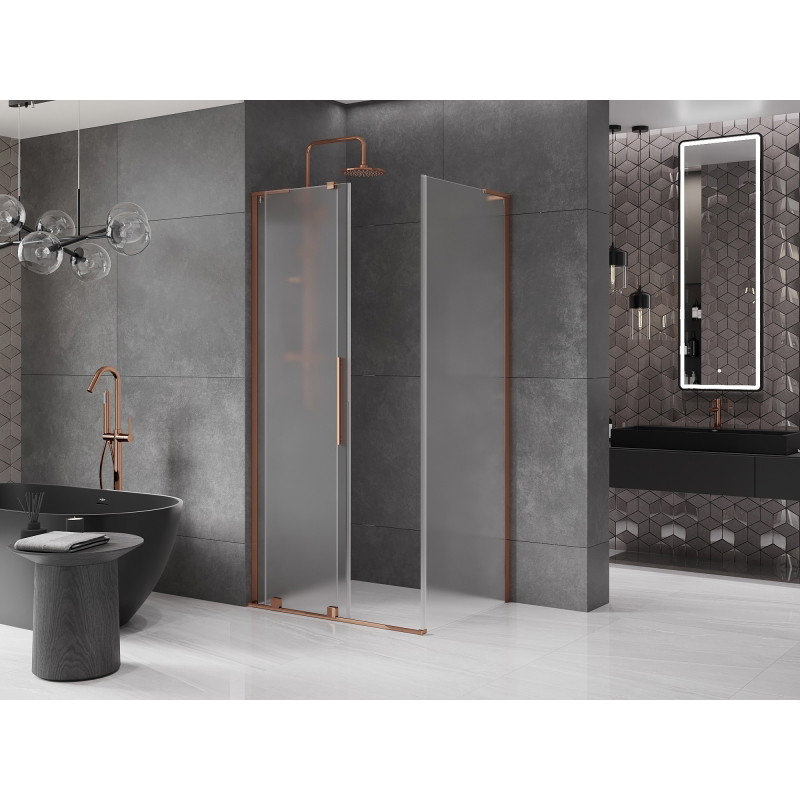 Mexen Velar L cabine de douche coulissante 100 x 75 cm, dépoli, or rose - 871-100-075-33-60