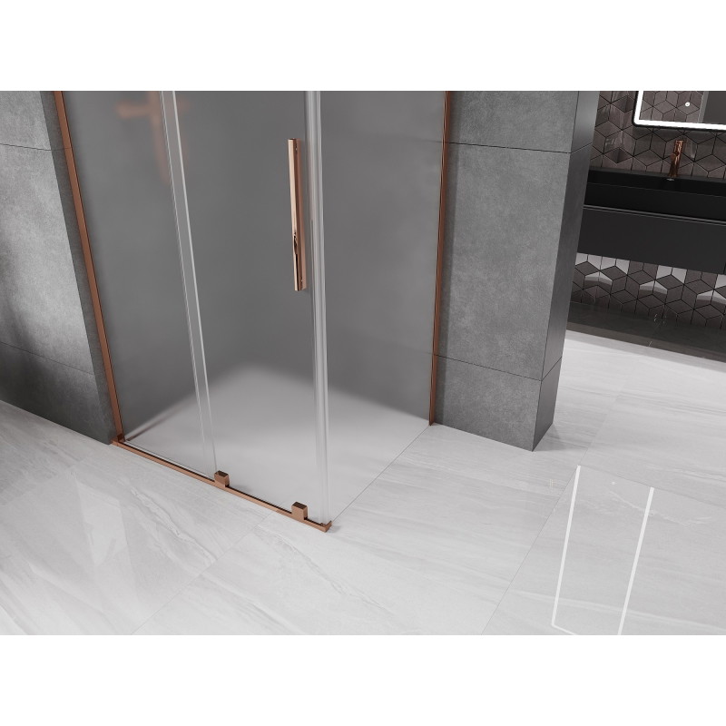 Mexen Velar L cabine de douche coulissante 100 x 75 cm, dépoli, or rose - 871-100-075-33-60