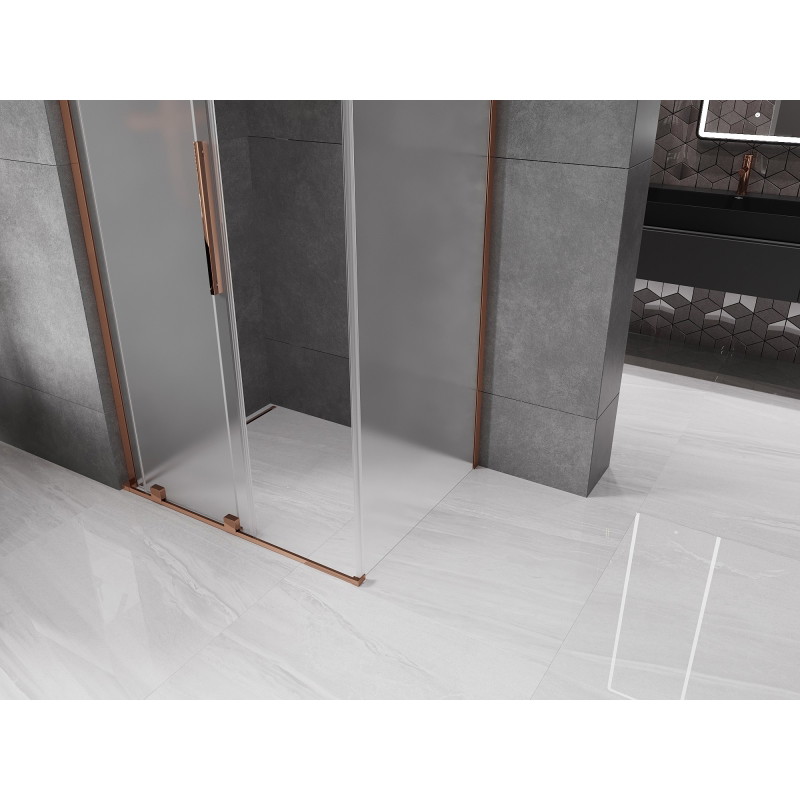 Mexen Velar L cabine de douche coulissante 100 x 75 cm, dépoli, or rose - 871-100-075-33-60
