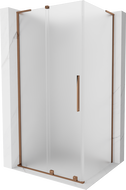 Cabine de douche coulissante Mexen Velar L 100 x 110 cm, givre, or rose - 871-100-110-33-60