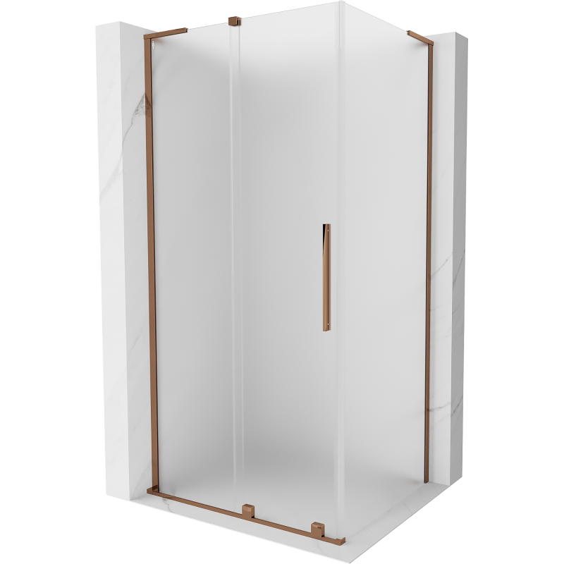 Mexen Velar L cabine de douche coulissante 110 x 90 cm, givre, or rose - 871-110-090-33-60