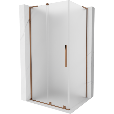 Mexen Velar L cabine de douche coulissante 110 x 90 cm, givre, or rose - 871-110-090-33-60