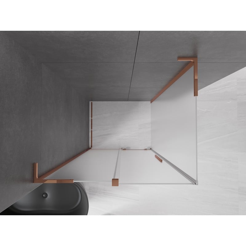 Mexen Velar L cabine de douche coulissante 120 x 75 cm, givré, or rose - 871-120-075-33-60