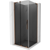 Cabine de douche coulissante Mexen Velar L 90 x 90 cm, graphite, or rose - 871-090-090-43-60