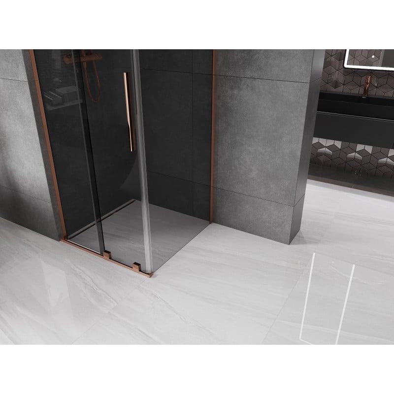 Mexen Velar L cabine de douche coulissante 120 x 120 cm, graphite, or rose - 871-120-120-43-60