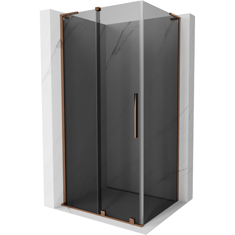 Cabine de douche coulissante Mexen Velar L 90 x 120 cm, graphite, or rose - 871-090-120-43-60