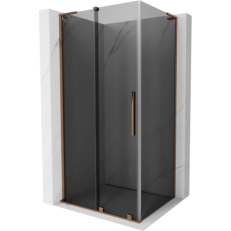 Cabine de douche coulissante Mexen Velar L 90 x 120 cm, graphite, or rose - 871-090-120-43-60