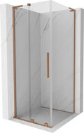 Mexen Velar L cabine de douche coulissante 110 x 110 cm, transparent, cuivre brossé - 871-110-110-03-65