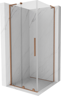 Mexen Velar L cabine de douche coulissante 120 x 120 cm, transparent, cuivre brossé - 871-120-120-03-65