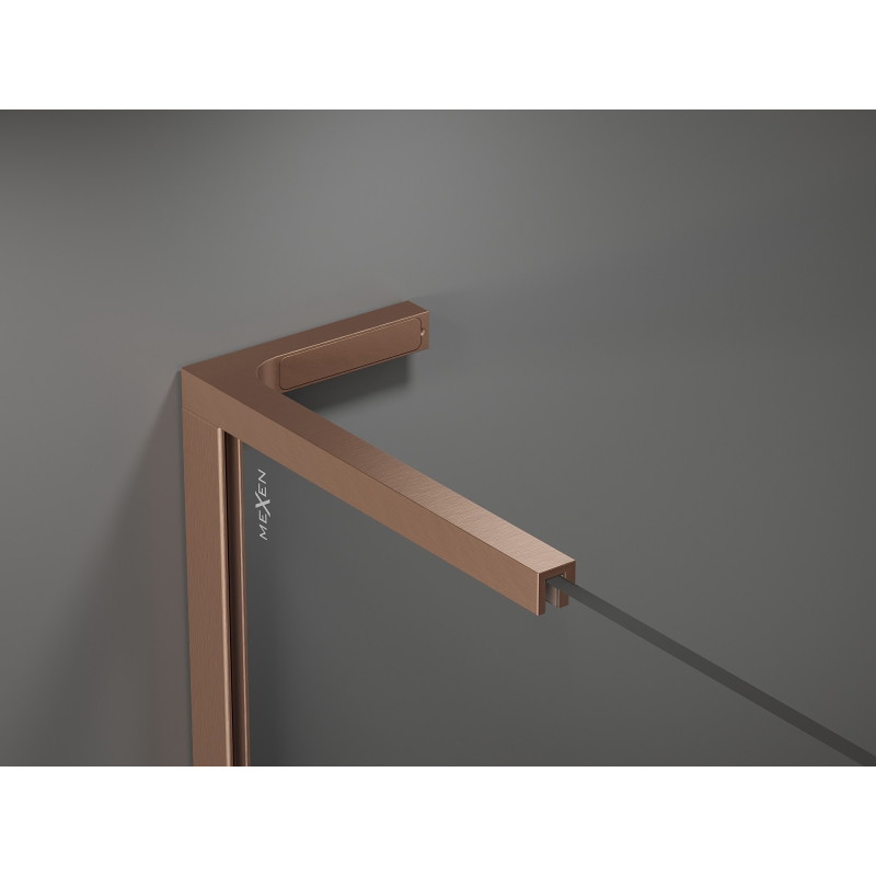 Mexen Velar L cabine de douche coulissante 100 x 100 cm, transparent, cuivre brossé - 871-100-100-03-65